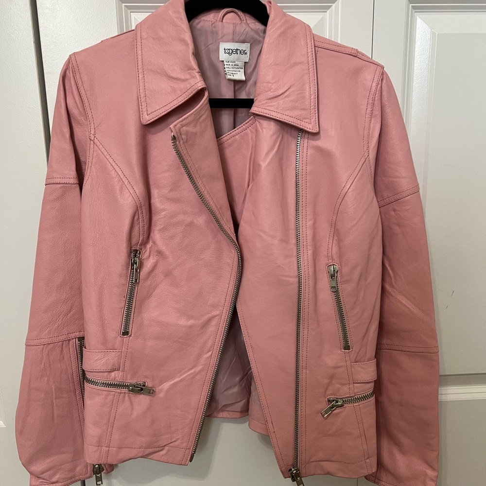 All Leather Pink Moto Jacket